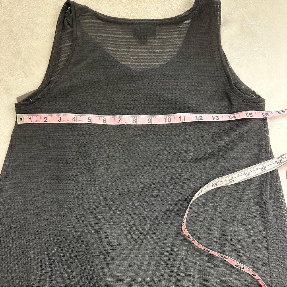 Mossimo black textured sheer fabric shark‎ bite tank top NWT size S - Picture 9 of 10